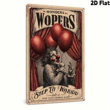 2D Flat, Vintage Circus Clown And Balloon Metal Wall Decor - Vintage Carnival Poster Art - Heavy Iron Structure - Waterproof Indoor/Outdoor Decoration - Easy To Hang On The Wall, Pre-Drilled Holes - Suitable For Home, Bar, Theater, Halloween Party - Vintage Circus Decoration - The Only Halloween Gift Idea - 8x12 Inches, Home Decoration, Nostalgic Design, Handmade Appearance, Decorative Plaque, Home Decorator, 2D Flat, Perfect Room Decoration - 優質 - 查看 10