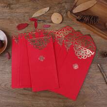 5pcs/10pcs/20pcs/30pcs/50pcs/100pcs Chinese Style Creative Gold Foil Red Envelopes, Chinese New Year Lucky Money Packets, 2025 Year Of The Snake Decorative Red Packets, New Year Lucky Money Envelopes, Holiday Supplies, Spring Festival Red Envelopes, 2025 New Year Red Packets - Multicolor - View 1