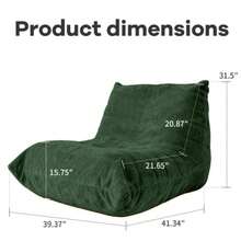 FTMMC-LVSE Ergonomic Bean Bag Chair With 5-Way Body Support - Green - View 6