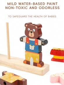 Montessori Children's Animal Dress-Up Role Play Matching Puzzle Stacking Building Blocks Early Education Kindergarten Intelligent Toys - Multicolor - View 11