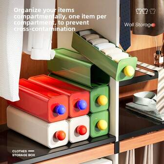 Underwear Drawer Organizer, Wall Mounted Socks, Bras, Ties Storage Box, Suitable For Home Closet