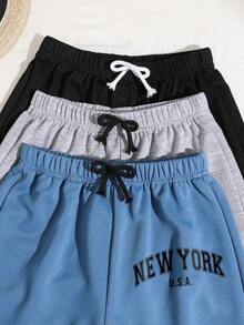 Tween Boy Cartoon Print Straight Loose Knit Shorts - Multicolor - View 3