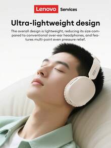 Lenovo LS106 Bluetooth Headphones, High-Quality Sound, 6.0 Gaming, ENC Call Noise Cancellation, Surround Sound Effect, Long Battery Life, Soft & Comfortable, Suitable For Smartphones, Computers, Gifts - 黑色 - 查看 6