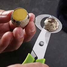 1個不鏽鋼鵪鶉蛋切割器 - 多功能蛋殼開口器與切片器，易於使用的蛋殼破碎器，完美適用於蛋黃分離 - 彩色 - 查看 5