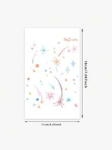 1pc Colorful Star Temporary Tattoo, Waterproof & Sweatproof, Unisex Design - Multicolor - View 2