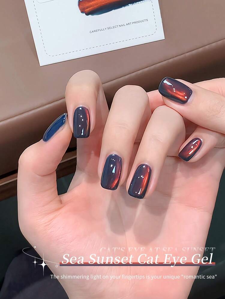 SHANGFEIYA 10ml Glitter Cat Magnetic Gel Nail Polish Colorful For Holographic Sea Sunset Cat Eye Gel Manicure And Nail Art DIY At Home - Nhiều màu - Xem 3