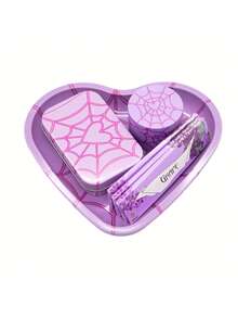 1 Set Heart-Shaped Tray Starter Smoking Kit, Includes 18cm*16cm Heart-Shaped Tray, 3 Different Flavored Rolling Papers, 11cm King Size Flavored Rolling Papers, Patterned Metal Grinder, 3 Piece Set, Slow & Even Burning, Suitable For Parties, Holidays, Valentine's Day Gifts - Multicolor - View 15