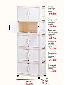 1 chiếc tủ đựng đồ bằng nhựa hai cửa rộng 60cm, tủ quần áo gấp gọn, tủ đựng đồ di động gia đình, tủ đựng đồ chơi phòng khách, tủ đựng đồ ăn nhẹ, tủ đựng đồ nhà bếp, quà tặng Giáng sinh & Halloween, hộp đựng khăn giấy phòng tắm, kệ để đồ trên sàn phòng ngủ, kệ giày gấp gọn - trắng - Xem 3