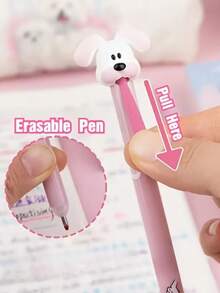 4pcs Cute Dog Tongue Pens, Creative Design, Smooth Writing, Practical Stationery, Suitable For Office/School Use - Multicolor - View 3