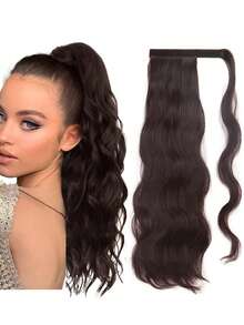 Hook And Loop Water Wave Curly Hair Scrunchies, Natural Fluffy Messy Bun Ponytail Holder ,Hair Elastics ,Hair Rubber Bands ,Hair Rope ,Elastic Hair Tie - Multicolor - View 16