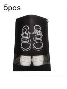 1个/5个/10个装无纺布鞋袋，防尘抽绳旅行便携鞋袋，大容量