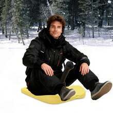 YIYIBYUS Yellow HDPE Sledding Snowboard 165.35lbs Load Portable Outdoor Ski Board - Yellow - View 10