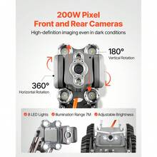 Sewer Pipe Inspection Robot, 197FT Pipeline Detection Crawling Robot With 2MP Front/Rear Cameras & Touchscreen Tablet, IP68 Plumbing Camera With Lights & Distance Counter For Industrial Pipes - 60m - View 3