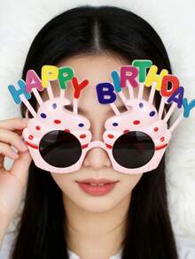 趣味拍照道具生日眼镜，创意派对蛋糕造型眼镜 - 彩色 - 查看 12