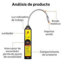 Detector de fugas de refrigerante HVAC Detector de fugas de freón Detector de fugas de gas halógeno con luz UV - Negro - Ver 2