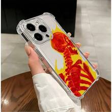 Fundas Para Iphone 13/13pro/13promax/17/16/15/14/12/11,Compatible Con MOTO DEGE40neo/50/60, G04/G14/G24/G54/G55, Galaxy A55/A06/04/S25/S24, Honor X7b/x7c/x7a, Redmi 13c/14c/note 10/note 12/note 13, Diseño De Calavera De Fuego, Accesorios Y Regalos Para Fundas De Teléfonos Móviles, La Mejor Opción De Regalo Para Año Nuevo/San Valentín, Para Novios/novias/familiares/amigos Cercanos - transparente - Ver 2