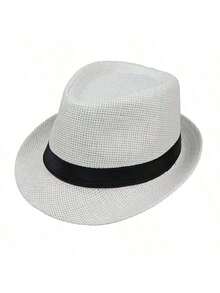 1pc Wide Brim Sun Hat For Men, Beach Hat, Straw Hat, UV Protection, Fashion & Versatile