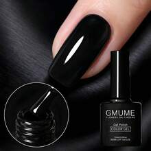 Classic Black Gel Nail Polish 7.5ml - Soak Off UV LED Gel Varnish, High Gloss Shine Finish, Solid Color Nail Art Lacquer For DIY Home Manicure & Salon (No.068) - 黑色 - 查看 9