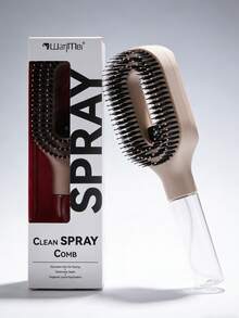 WANMEI 2-In-1 Spray Hair Brush, Transparent White, Mist Spray Brush, Built-In Water Tank, Soft And Flexible Comb Teeth, Dry And Wet Styling Spray Brush, Suitable For Curly, Straight And Wavy Hair, Moisturizing Hair Brush, Curling Brush, Detangling Brush, Women's Brush, Hair Styling, Travel, Hair Care Products, Hair Tools, Hair Accessories, Hairstylist, Hair Salon, Hair Styling Equipment - Multicolor - View 10