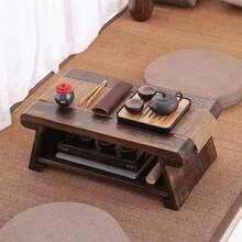 kangten Gdrasuya10 Folding Altar Table Meditation Table, Small Floor Ta Ble For Spiritual 2-Tier Japanese Shelf Vintage Puja Tab-Le Zen Style Storage Shelf Wooden Coffee Ta-Ble For Displaying Jars Books A Nice Gift - 20英寸 - 查看 3