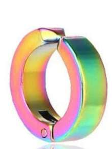 新款朋克风男士夹式耳环，简约暗黑美学无耳洞独特耳环 - 圓形耳夾 - 查看 10