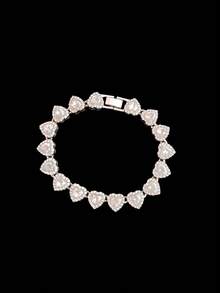 1 chiếc vòng cổ hình trái tim phong cách Hip Hop unisex, mặt dây chuyền pha lê hình trái tim 10mm, vòng cổ thời trang cổ điển retro punk, bộ vòng cổ dành cho nữ, thích hợp cho tiệc tùng hoặc đeo hàng ngày, quà tặng ngày Valentine. - Bạc - Xem 10