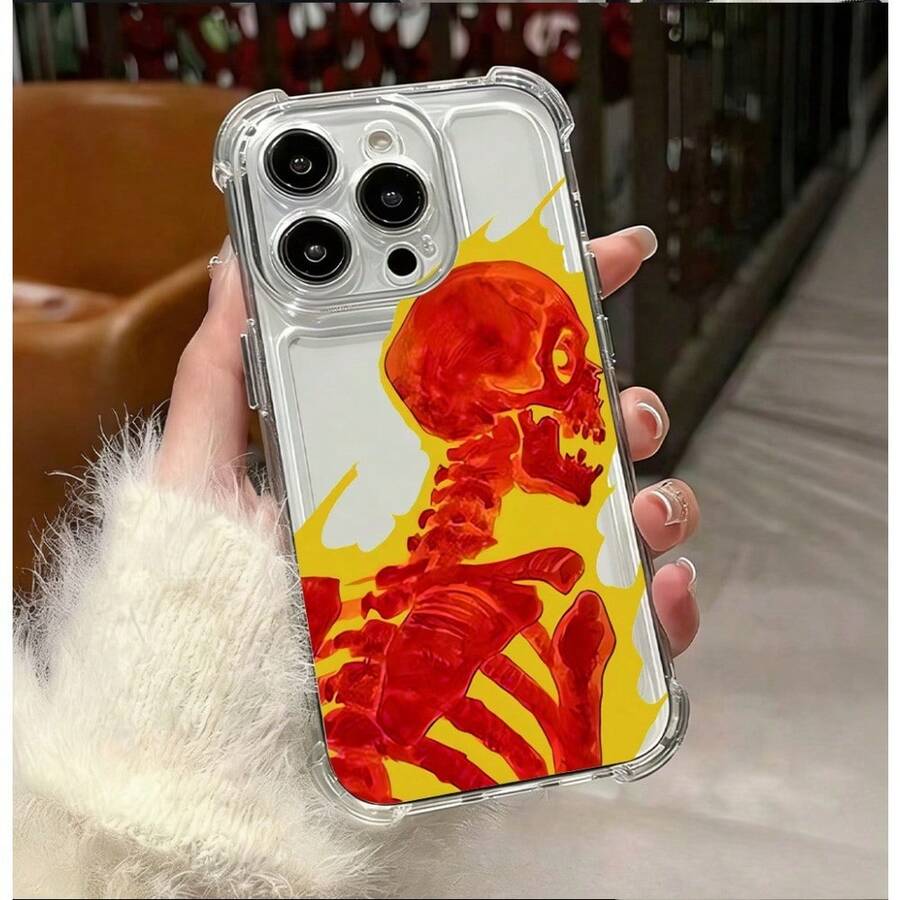 Fundas Para Iphone 13/13pro/13promax/17/16/15/14/12/11,Compatible Con MOTO DEGE40neo/50/60, G04/G14/G24/G54/G55, Galaxy A55/A06/04/S25/S24, Honor X7b/x7c/x7a, Redmi 13c/14c/note 10/note 12/note 13, Diseño De Calavera De Fuego, Accesorios Y Regalos Para Fundas De Teléfonos Móviles, La Mejor Opción De Regalo Para Año Nuevo/San Valentín, Para Novios/novias/familiares/amigos Cercanos - transparente - Ver 1