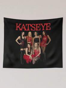 KATSEYE "Rise" Inspirational Tapestry - Motivational Wall Decor - White - View 2