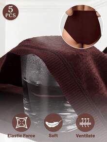 MIOTAN 5入組女式低腰三角褲，提花紋路貼身性感且舒適 - 彩色 - 查看 3