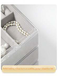 1pc Exquisite Earrings, Necklace Storage Box, Multi-Layer Drawer, Anti Oxidation Acrylic Jewelry Box, Desktop Jewelry Layered Design - Multicolor - View 5