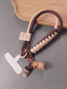 1条水豚吊坠手机挂绳腕带，卡通可爱编织绳，适合户外旅行、登山，防丢防盗手机支架带，带夹子，兼容安卓及大多数智能手机，送给母亲、家人、朋友、孩子、生日、节日的礼物 - 彩色 - 查看 3