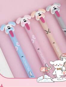 4pcs Cute Dog Tongue Pens, Creative Design, Smooth Writing, Practical Stationery, Suitable For Office/School Use - Multicolor - View 7
