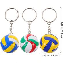 Juego de 3 llaveros para colgar de voleibol para recuerdos deportivos, recuerdos de y accesorios para bolsas, llaveros de voleibol en varios colores - Color Variado - Ver 2