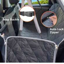Coussin de siège auto imperméable pour animaux de compagnie, tapis pour chien 4 en 1 détachable avec fermeture éclair - Noir - Voir 3