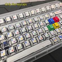 动漫/漫画/漫画风格键帽，樱桃轮廓，PBT 材质，五面热转印，设计 | 兼容 MX 开关，6.25U 空格键（不适用于“7”形 Enter 键）| 适合 61/87/96/98/104/108 键机械键盘，包括键帽拉拔器（不含键盘） - 彩色 - 查看 2