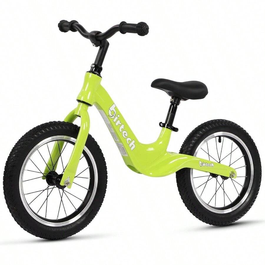 Bicicleta de equilibrio infantil de 14 pulgadas para niños y niñas de 34 5 6 años neumáticos de aire con marco de aleación de magnesio bicicleta ligera sin pedal de entrenamiento para niños - Verde - Ver 1