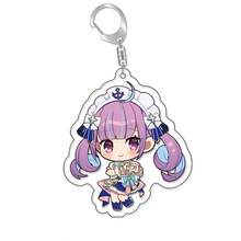 Anime Hololive Vtuber Figures Acrylic Keychain Inugami Crown Shirakami Fubuki Bag Charms Cartoon Pendant Fans Gift Keyring - Multicolor - View 24