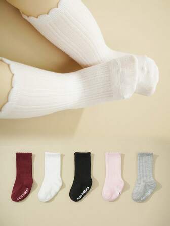5 Pairs Dotted Grip Ankle Socks, Comfortable House Socks, Minimalist Sweet Princess Dance Socks
