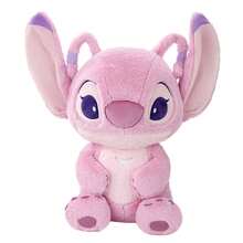 Miniso 迪士尼史迪奇12英寸坐姿毛绒玩具、天使18英寸基础坐姿玩偶和12英寸音乐节站立玩具，连帽衫款式设计，涤纶材质，桌面装饰收藏礼品（1件装） - 粉色 - 查看 7