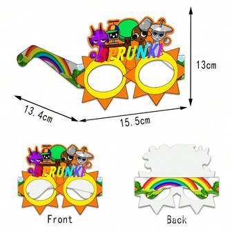 8pcs Box Themed Boy And Girl Birthday Party Photo Props Paper Glasses Decoration New Year's Gift, Valentine's Day Gift, Easter Gift