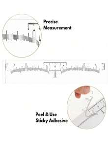 50Pcs/Set Eyebrow Ruler Sticker Disposable Eyebrow Mapping Ruler Sticker For Microblading Permanent Makeup Henna, Brow Stencil Adhesive Measuring Shaper Tool Tattooing Brow Makeup Tools,Giveaways,Travel,Cheap Stuff,Travel Essential - Multicolor - View 2