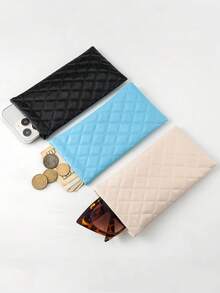 PU Glasses Case Double Layer Storage Bag For Glasses Phone & Accessories Storage Portable Sunglasses Pouch Holder Multi-Functional Glasses Protection Cover For Women And Men For School Office Travel Glasses Stand Travel Essentials Sleek Accessory Travel Accessories Back To School - Multicolor - View 10