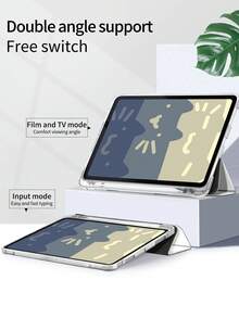优雅卡通猫咪图案透明硅胶减震支架，带笔槽，适用于 iPad 10 代、iPad (A16) 11 英寸 11 代（2025 款）、iPad 9 代（10.2 英寸），支持唤醒功能，是理想的节日礼物。 - 彩色 - 查看 6