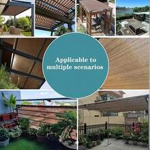 1pc Outdoor Home Garden Privacy Net, Breathable Windproof Sun Shade Mesh, Brown - Multicolor - View 8