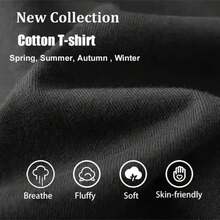 Camiseta Retro de Hombre con Estampado de Casete - Cuello Redondo Casual, Mezcla de Poliéster y Elastano, Ligera Elasticidad, Top de Tejido de Verano - Negro - Ver 5