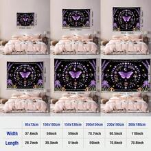 1pc Butterfly Pattern Printed Tapestry, Modern Polyester Square Decorative Wall Hanging Suitable For Living Room And Bedroom - Multicolor - View 4