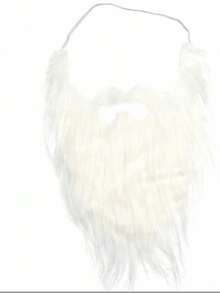 1件圣诞老人假胡子，白色假胡子和眉毛，适合节日派对表演、圣诞派对用品、圣诞装饰、圣诞服装 - 白色 - 查看 4