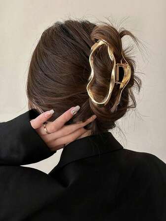 1pc Large Metal Hair Claw Clip, Suitable For Women Hair Styling