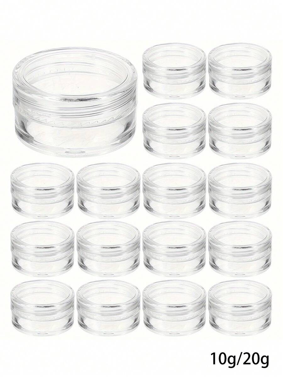 Transparent Plastic Jewelry Bead Storage Box Small Bottom Round Container Jars Make Up Organizer Storage Boxes,Transparent Plastic Jewelry Storage Organizer Boxes,Earring Pill Container Small Items Holder, Suitable For Beading Makeup Craft Projects, Stackable Design, Compact , Polished Surface, Small Items Organizer, Essential Gift For Travelers - Multicolor - View 1