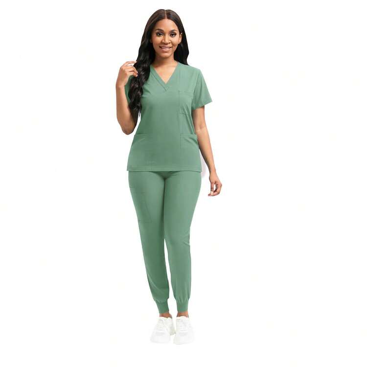Pijama Quirurgica Conjunto Medico Anti Fluidos Jogger, Scrub - verde menta - Añade 3